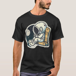 Cute Astronaut Sitta vid Måne T Shirt