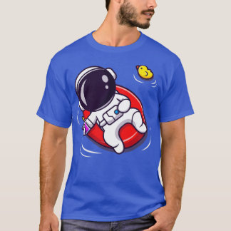Cute Astronaut-sommaren Flytande på buss med ballo T Shirt