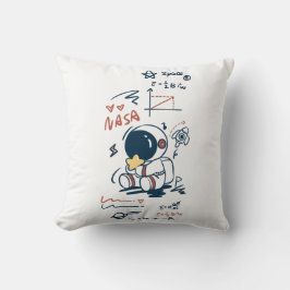 Cute Astronaut Space Cartoon Throw Pillow Kudde