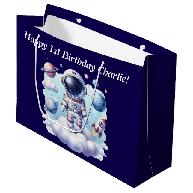 cute astronaut space Gift Bag (Framsidan Vinklad)