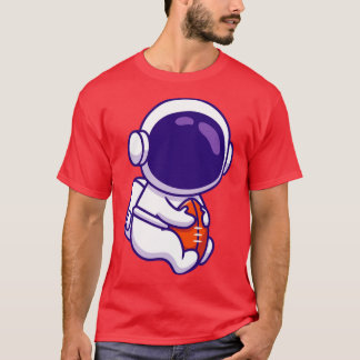 Cute Astronaut Spelar Rugby T Shirt