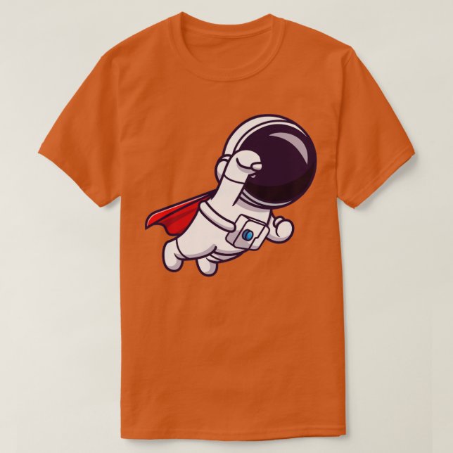 Cute Astronaut-Toppen Flygande Tecknad T Shirt (Design framsida)