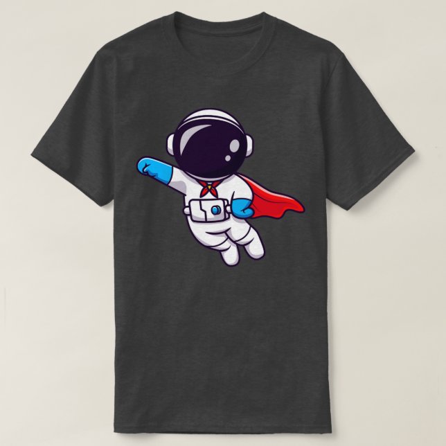 Cute Astronaut Toppen Hero Flies 1 T Shirt (Design framsida)
