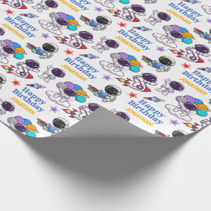 Cute Astronaut Universe Barns födelsedag Presentpapper