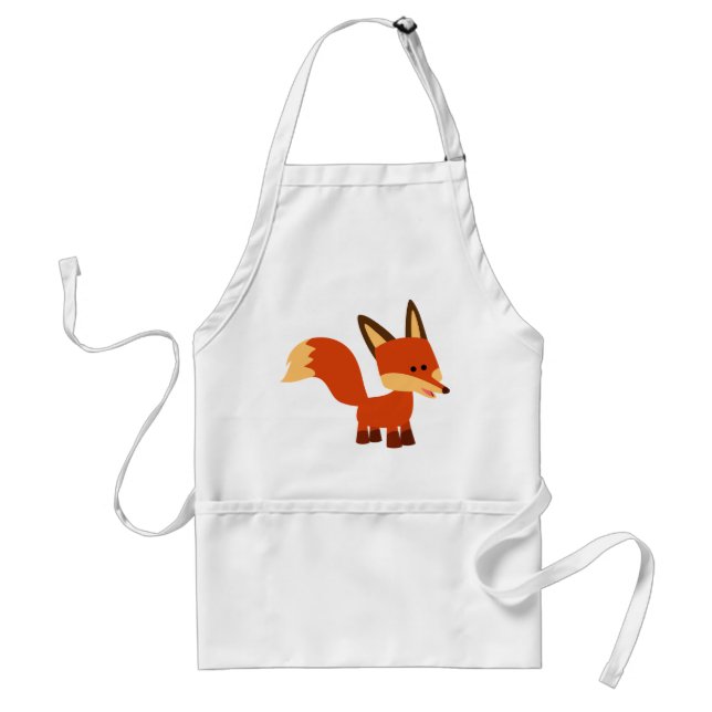 Cute Astute Tecknad Fox Apron Förkläde (Framsidan)