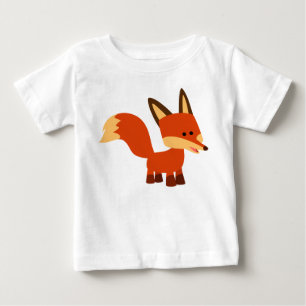 Cute Astute Tecknad Fox Baby T-Shirt