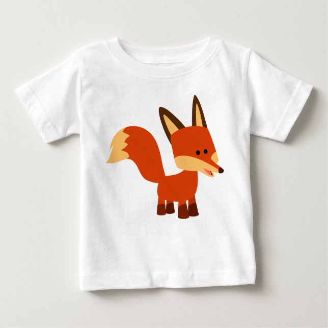 Cute Astute Tecknad Fox Baby T-Shirt (Framsida)