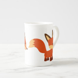 Cute Astute Tecknad Fox Bone China Mugg Benporslin Mugg