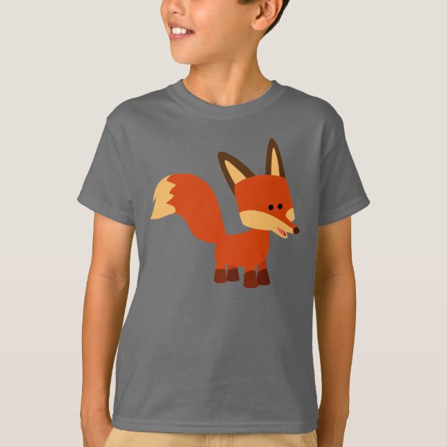 Cute Astute Tecknad Fox Children T-Shirt (Framsida)