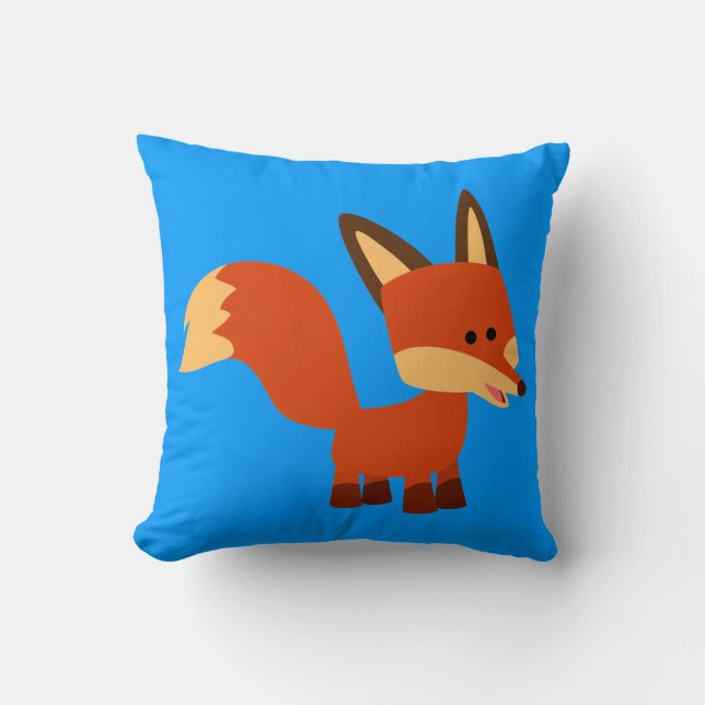 Cute Astute Tecknad Fox Dekorativ kudde (Framsida)