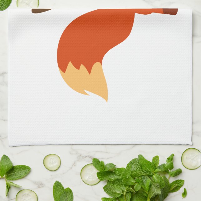 Cute Astute Tecknad Fox Kitchen Towel Kökshandduk (Vikta)