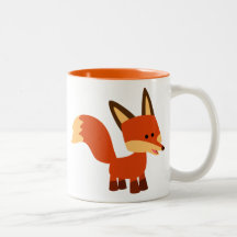 Cute Astute Tecknad Fox Mugg