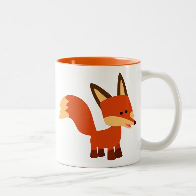 Cute Astute Tecknad Fox Mugg (Höger)