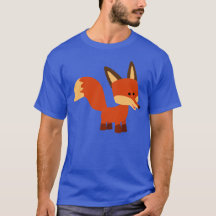 Cute Astute Tecknad Fox T-Shirt
