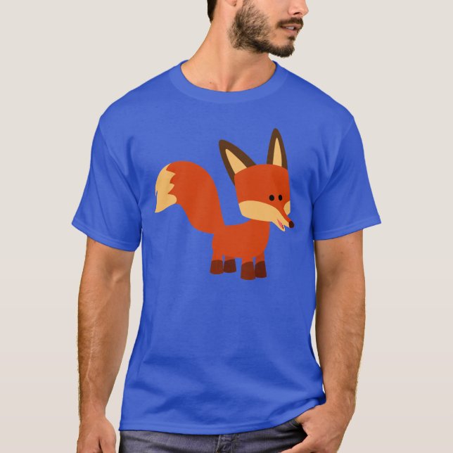 Cute Astute Tecknad Fox T-Shirt (Framsida)