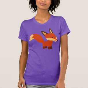 Cute Astute Tecknad Fox Women T-Shirt