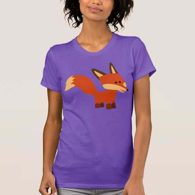 Cute Astute Tecknad Fox Women T-Shirt (Framsida)