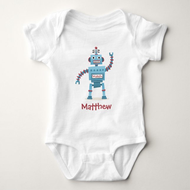 Cute-återrobot, tecknad personlig baby tröja (Framsida)