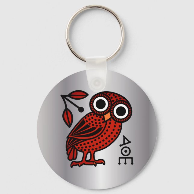 Cute Athenian Uggla Tetradrachm Coin Ancient Greki Nyckelring (Framsida)