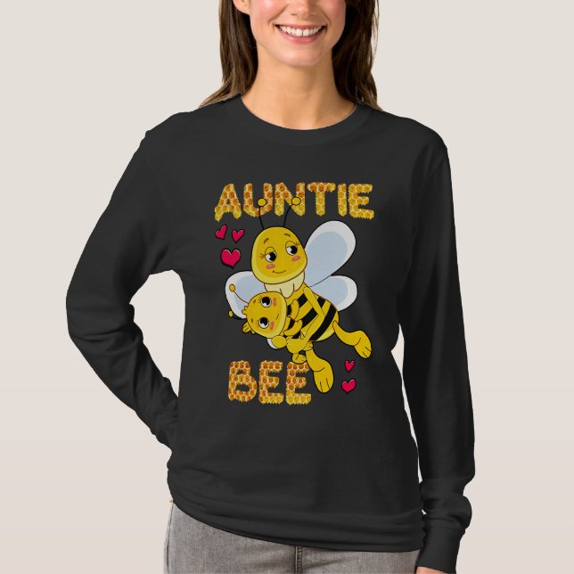 Cute Auntie Bee Mother's Day Beekeeper Matching Fa T Shirt (Framsida)