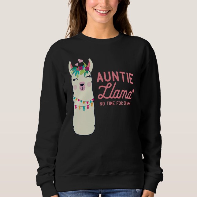 Cute Auntie Llama Funny Alpacas Llamas Älskare Gif T Shirt (Framsida)