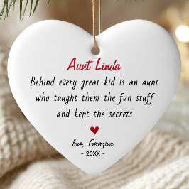 Cute auntie personalized keepsake julgransprydnad keramik