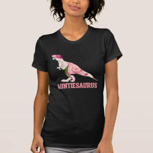 Cute Auntiesaurus Moster Dino med Blommigt Flowwes T Shirt