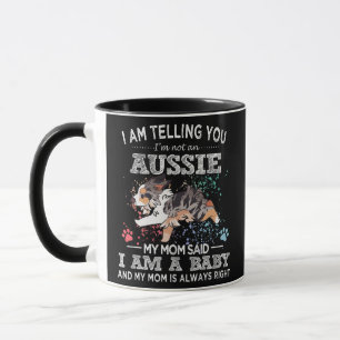 Cute Aussie Mamma Puppy Australian shepherd Hund Mugg