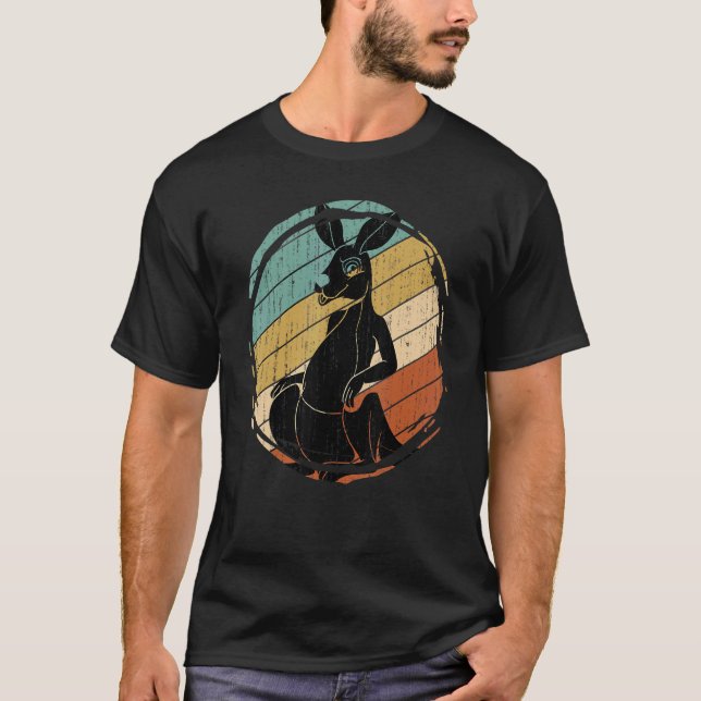 Cute Aussie Zoo Animal Australia Retro Kangaroo T Shirt (Framsida)