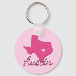 Cute Austin Texas Girl Rosa Nyckelring