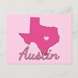 Cute Austin Texas Girl Rosa Vykort