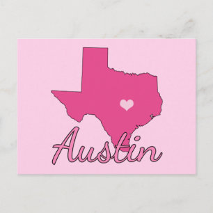 Cute Austin Texas Girl Rosa Vykort