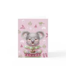 Cute Australian Animal jul Card - Koala
