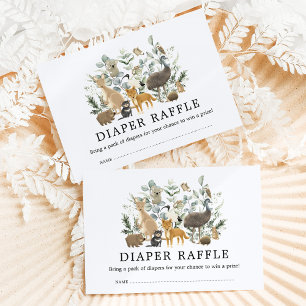 Cute Australian Animals Eucalyptus Diaper Raffle Tilläggskort