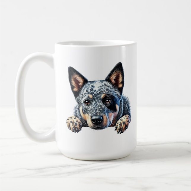 Cute Australian Cattle Hund design" Kaffemugg (Vänster)