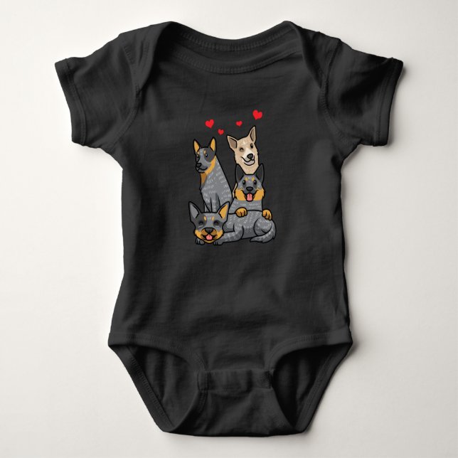 Cute Australian Cattle Hund Heeler T Shirt (Framsida)