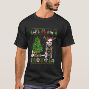 Cute Australian Cattle Hund Santa Hat Ugly Sweater T Shirt
