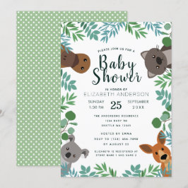 Cute Australian Critters Baby Shower-inbjudan Inbjudningar