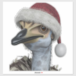 Cute Australian Emu Wearing A Festive Helgdag Hat Klistermärken