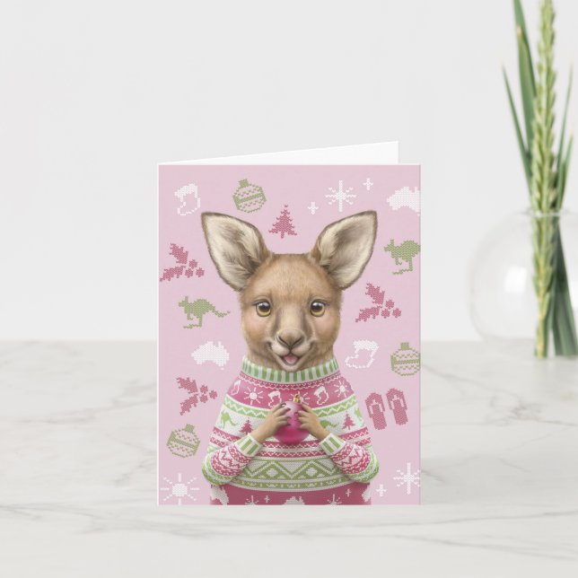 Cute Australian - Julkort för djur Helgkort (Framsida)