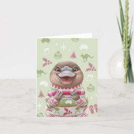 Cute Australian - Julkort för djur - Platypus Helgkort