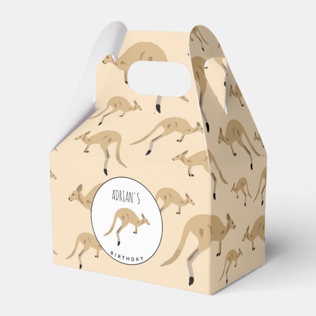 Cute Australian Kangaroo Mönster Barns födelsedag Presentaskar (Framsidan Sidan)