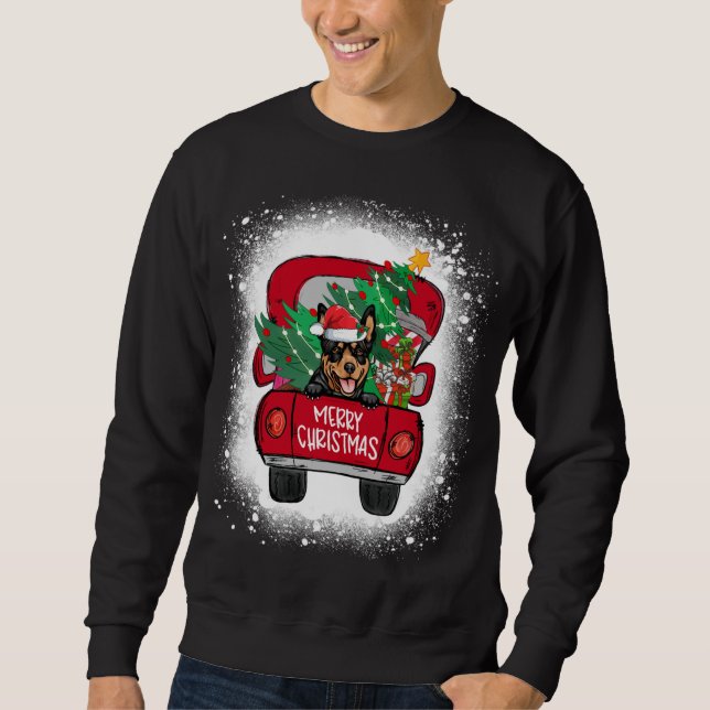 Cute Australian Kelpie Red Lastbil God jul B Lång Ärmad Tröja (Framsida)
