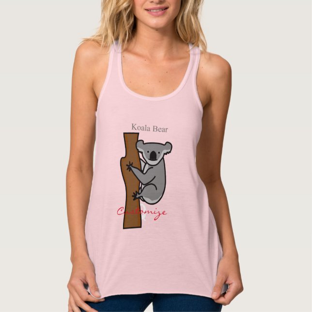 Cute Australian Koala Bear Linne Med Racerback (Framsida)
