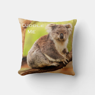 Cute Australian Koala i Eucalyptus Gum Träd Kudde