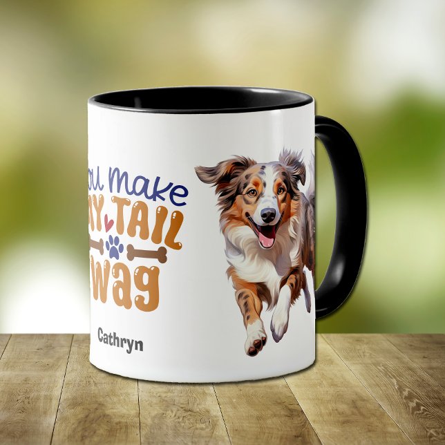 Cute Australian shepherd Hund du gör min Svan-påse Mugg (Skapare uppladdad)