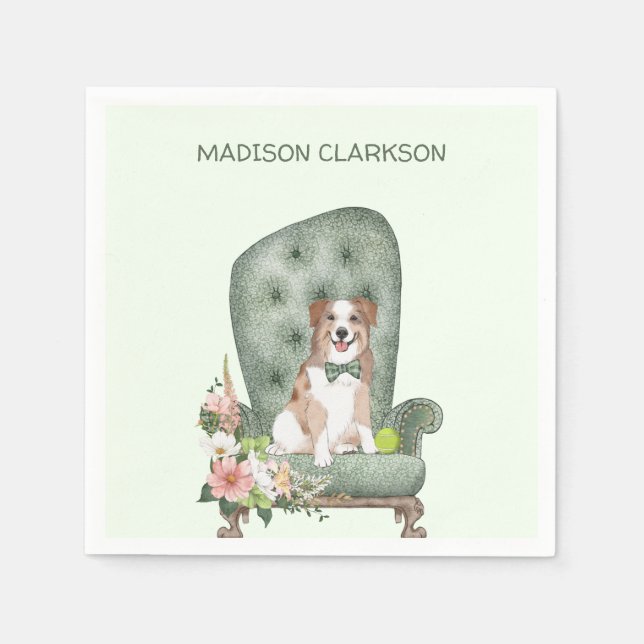 Cute Australian shepherd på ordförande Pappersservett (Framsidan)