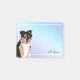 Cute Australian shepherd Pastel Ombre Namn Post-it Block