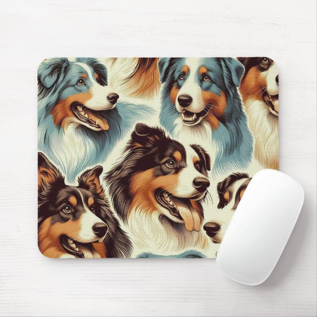 Cute Australian shepherd sjölös Musmatta (Med mus)