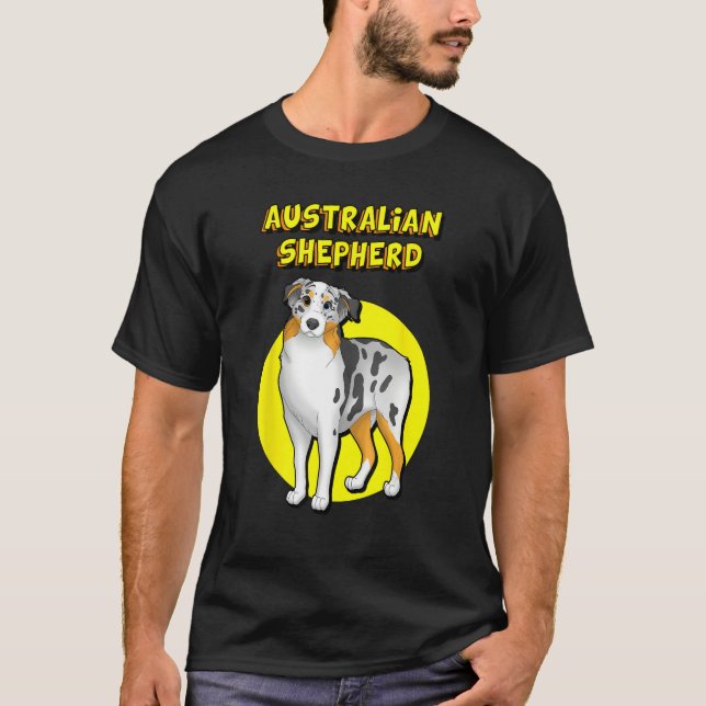 Cute Australian Shepherd T Shirt (Framsida)